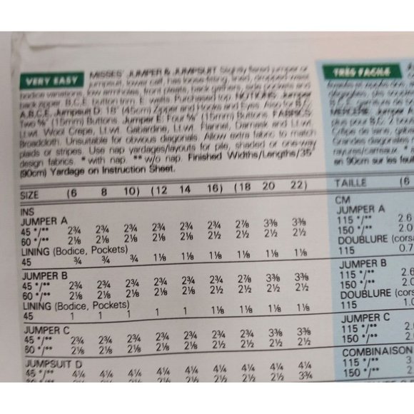 Butterick # 5051 C;assoc Fast & Easy Jumper or Jumpsuit Sizes 12, 14, 16 UNCUT - Picture 3 of 3